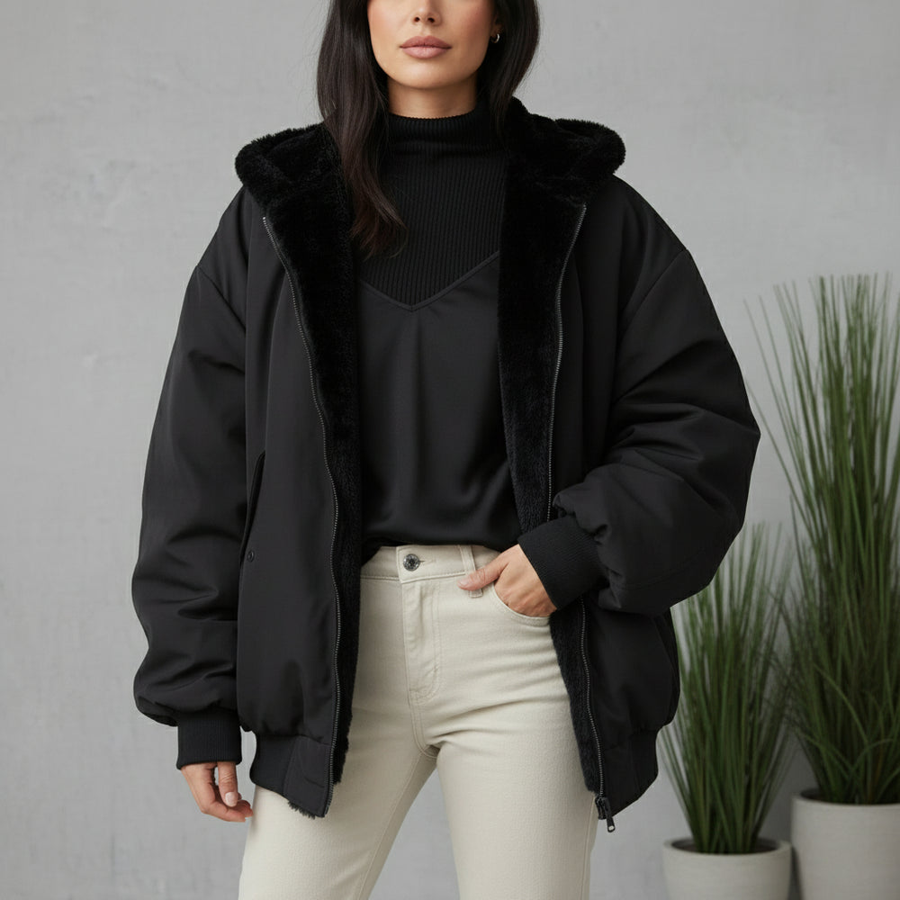 Damen Winterjacke warm | Wendbar & Kapuze