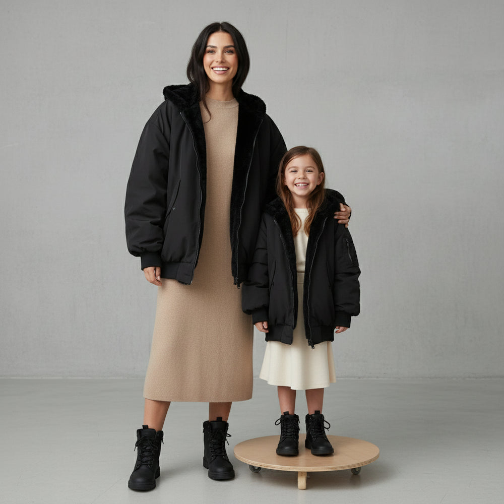 Damen Winterjacke warm | Wendbar & Kapuze