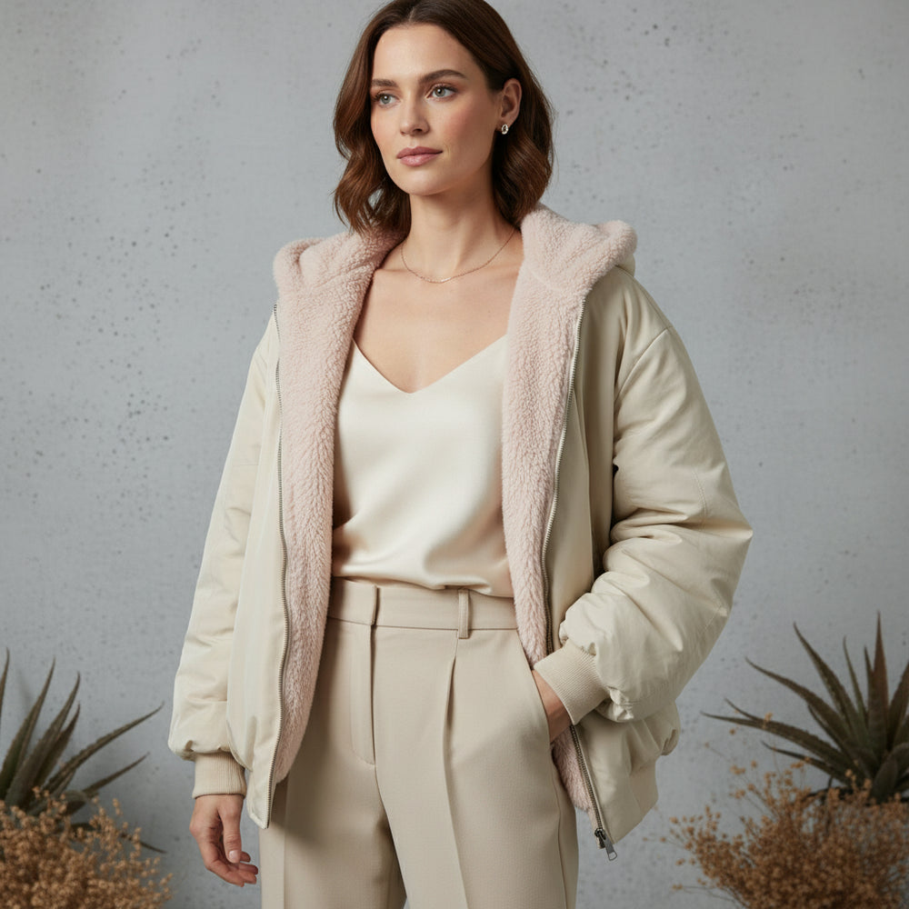 Damen Winterjacke warm | Wendbar & Kapuze