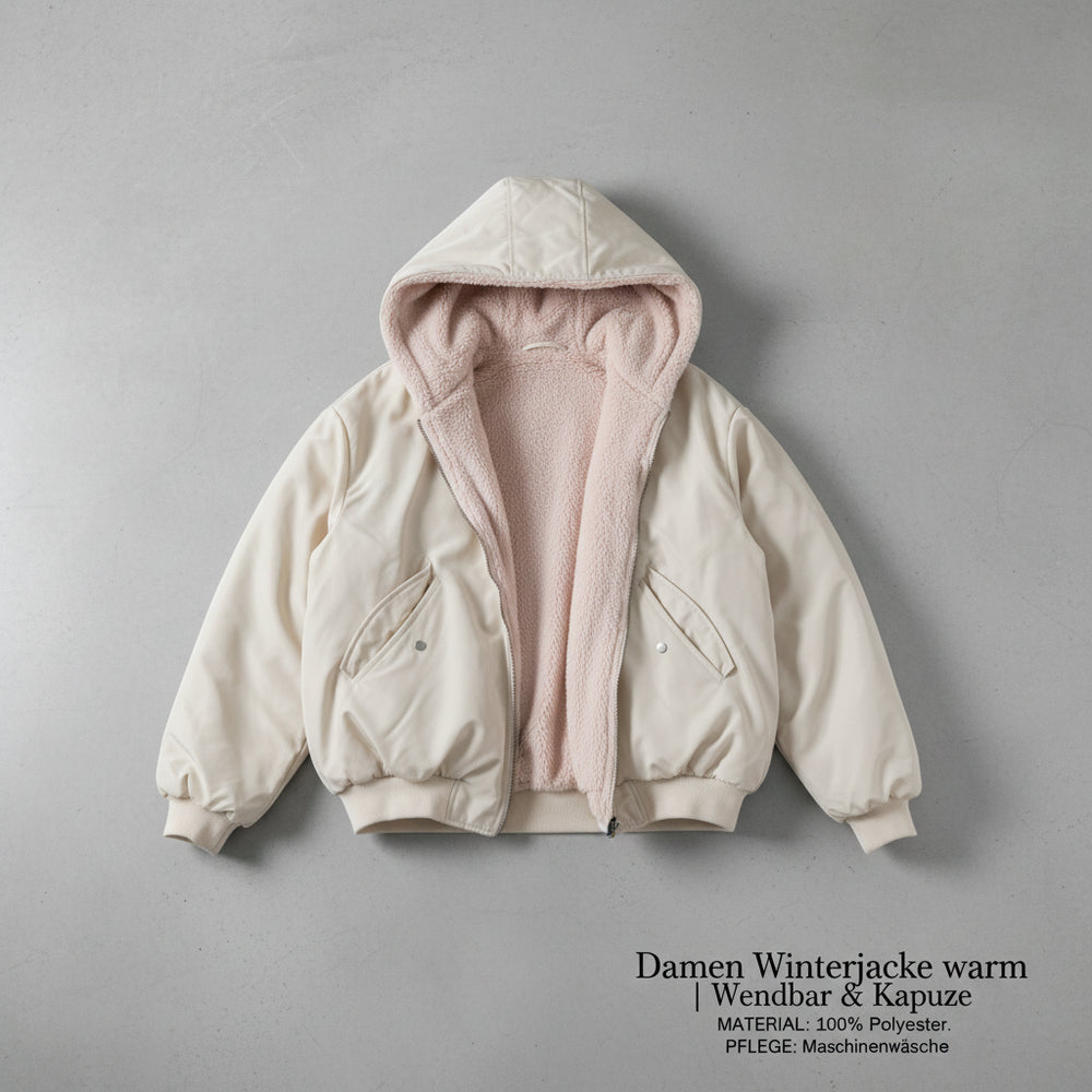 Damen Winterjacke warm | Wendbar & Kapuze