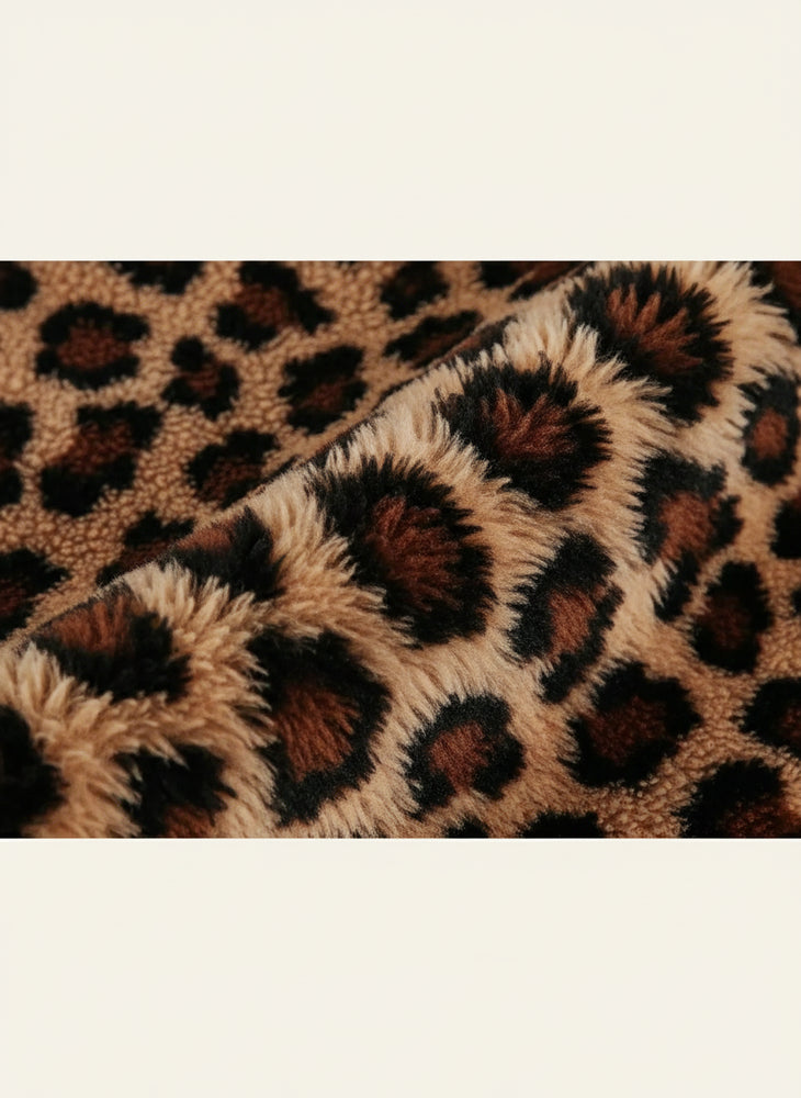 Damen Teddy Leopard Mantel Lang | Winter