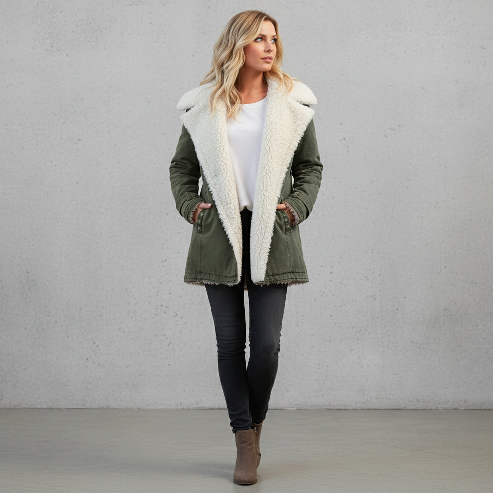 Warmer Damen Parka mit Plüsch Revers | Winter