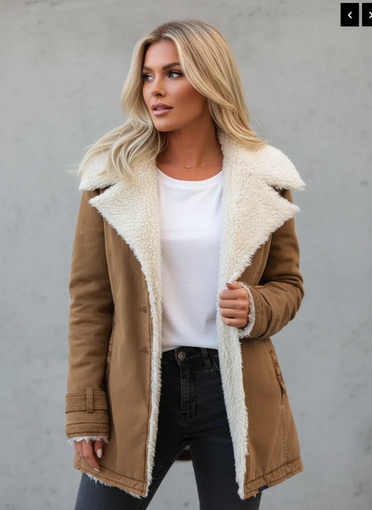 Warmer Damen Parka mit Plüsch Revers | Winter