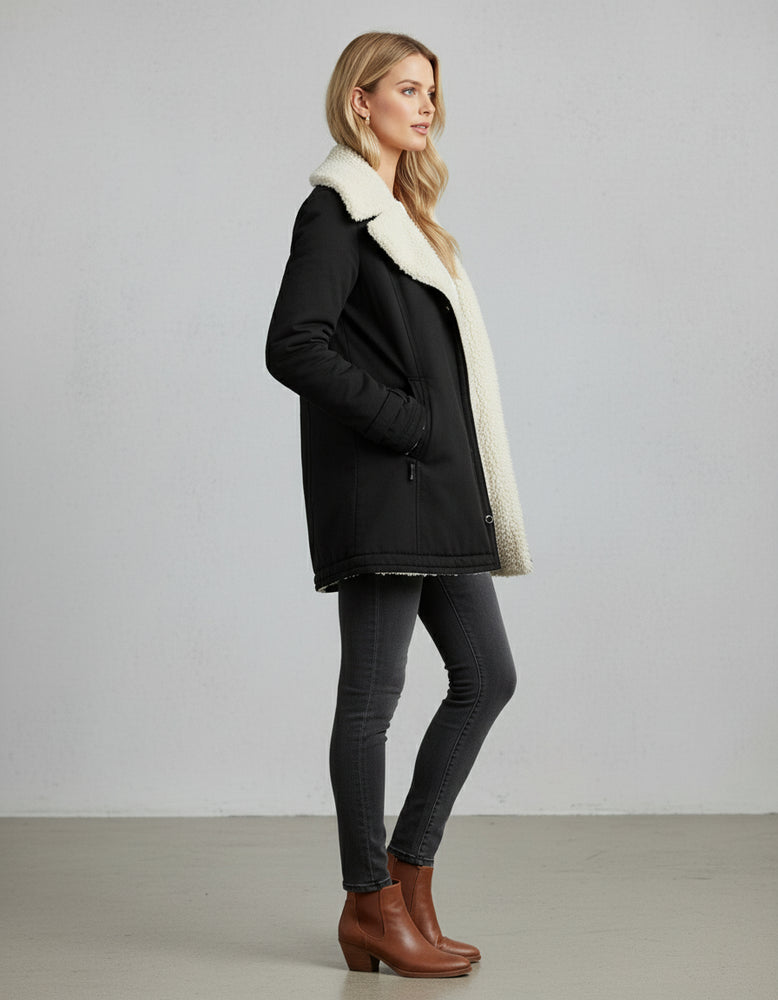 Warmer Damen Parka mit Plüsch Revers | Winter