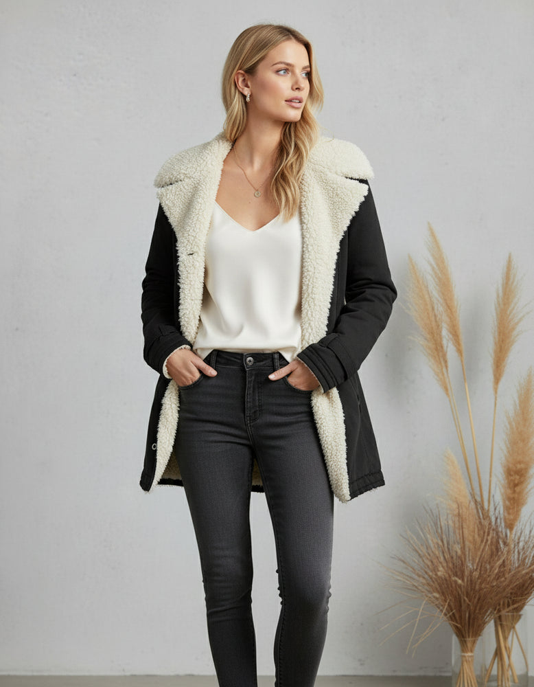 Warmer Damen Parka mit Plüsch Revers | Winter