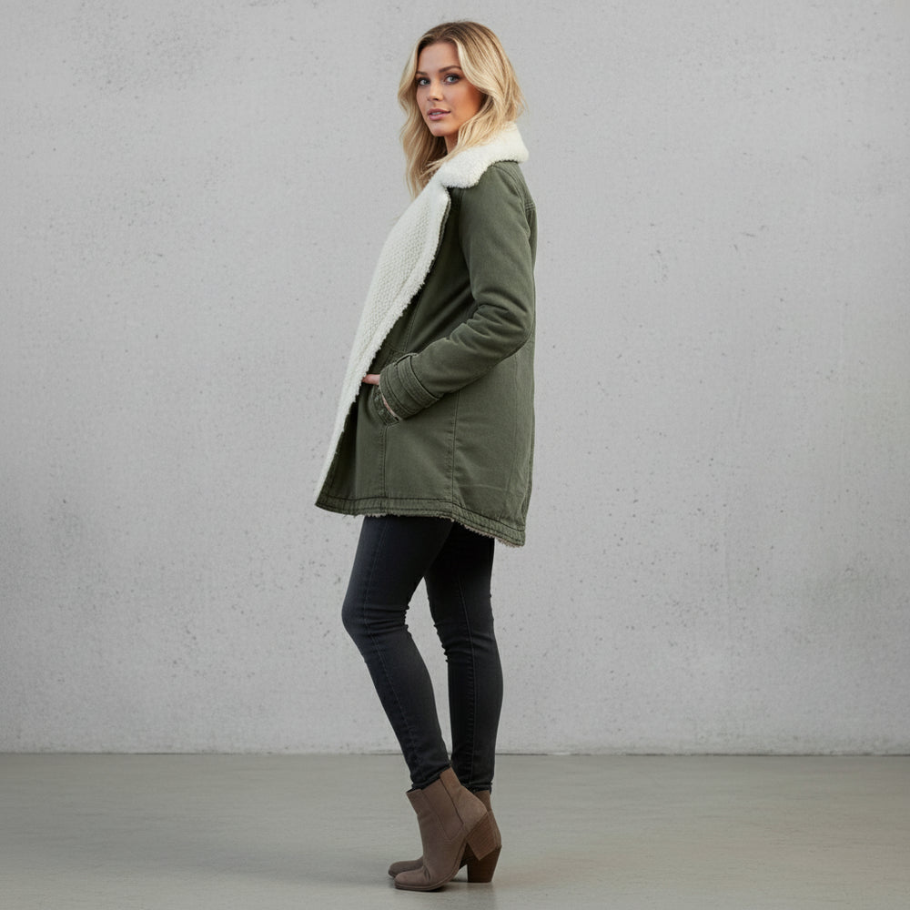 Warmer Damen Parka mit Plüsch Revers | Winter