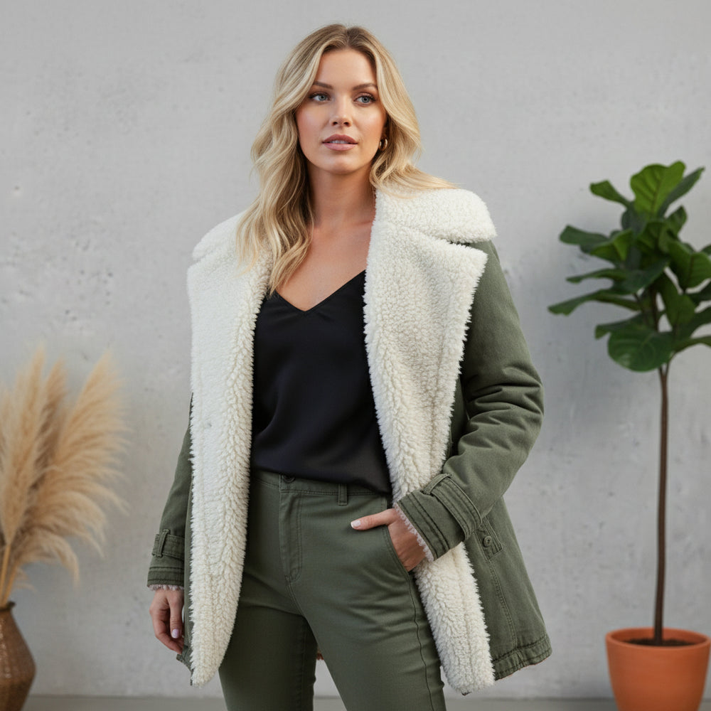 Warmer Damen Parka mit Plüsch Revers | Winter