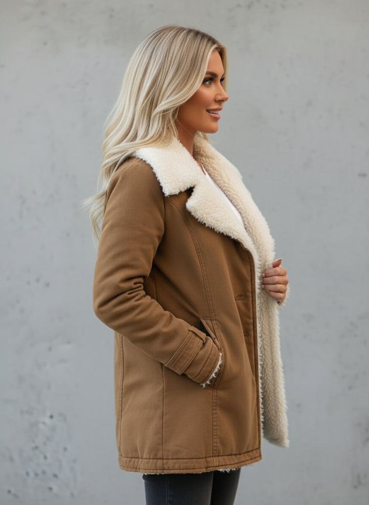 Warmer Damen Parka mit Plüsch Revers | Winter