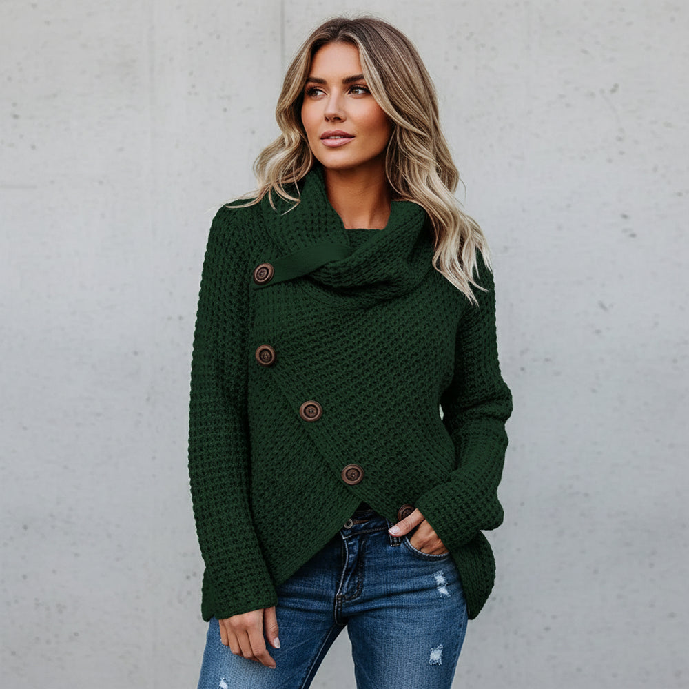 Damen Rollkragen Strickjacke | Oversize | Herbst Winter