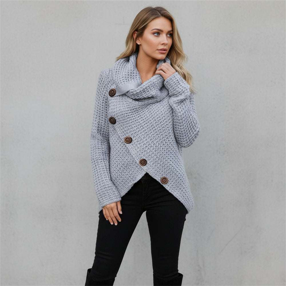 Damen Rollkragen Strickjacke | Oversize | Herbst Winter