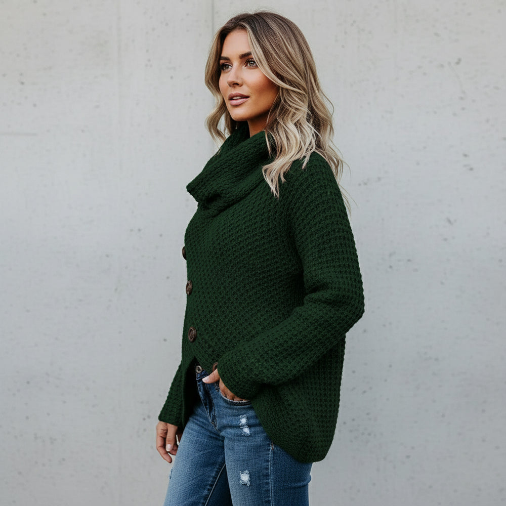 Damen Rollkragen Strickjacke | Oversize | Herbst Winter