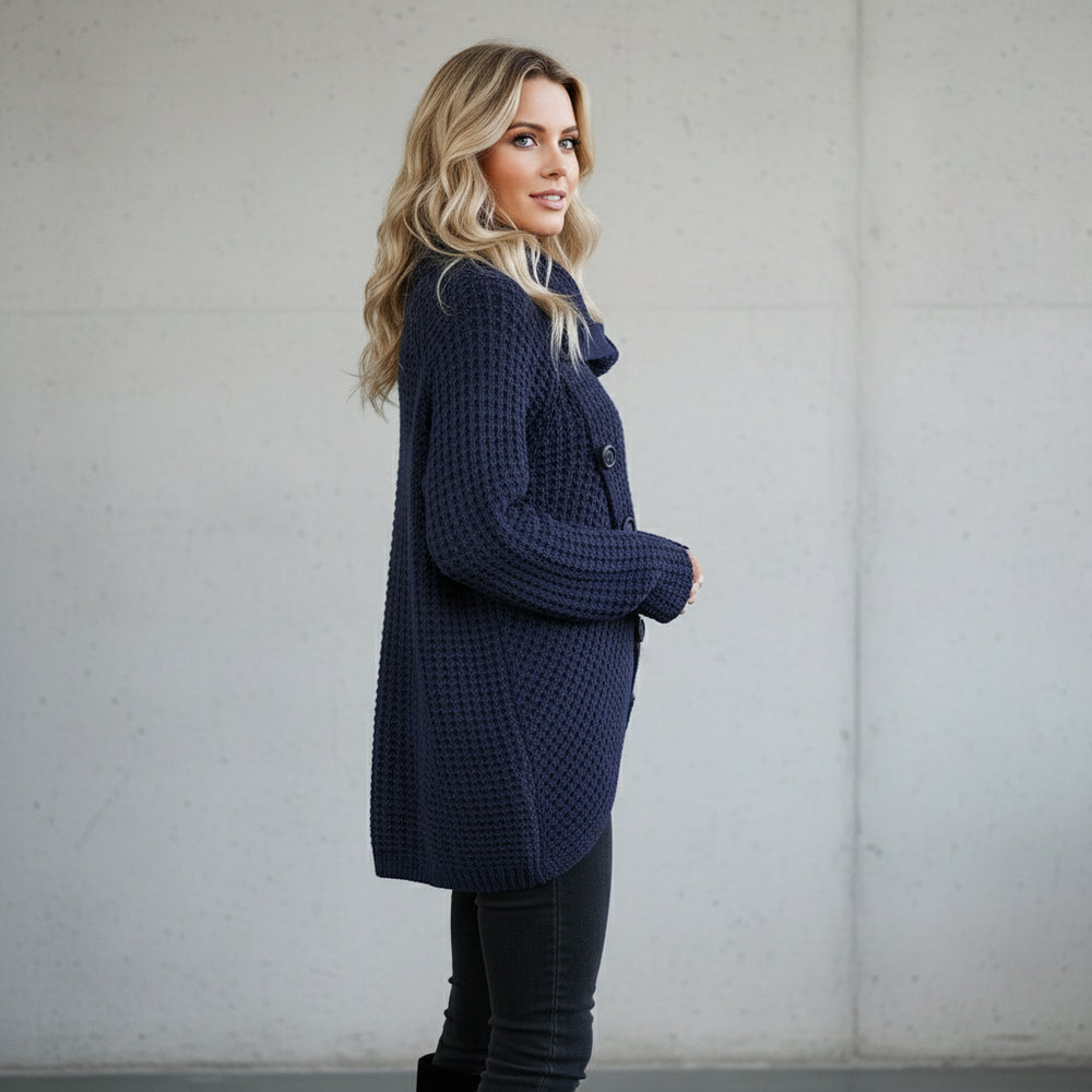 Damen Rollkragen Strickjacke | Oversize | Herbst Winter