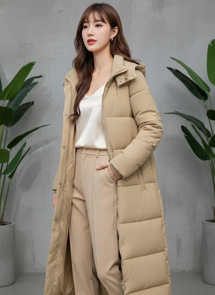 Warmer Damen Pufferjacke mit Kapuze | Winter