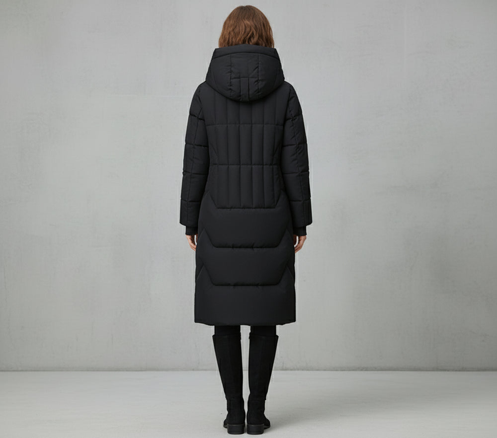 Damen Daunenjacke Slim Fit | Lang | Kapuze | Winter