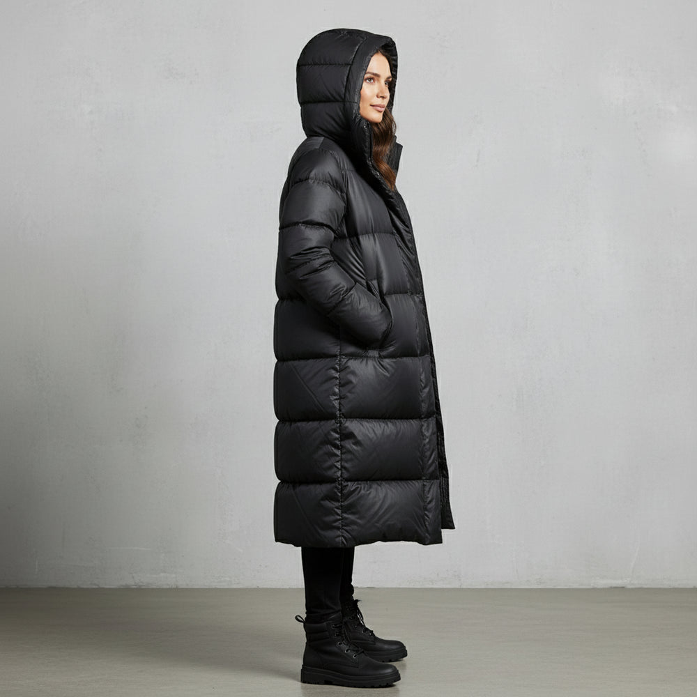 Warme Damen Pufferjacke mit Kapuze | Winter