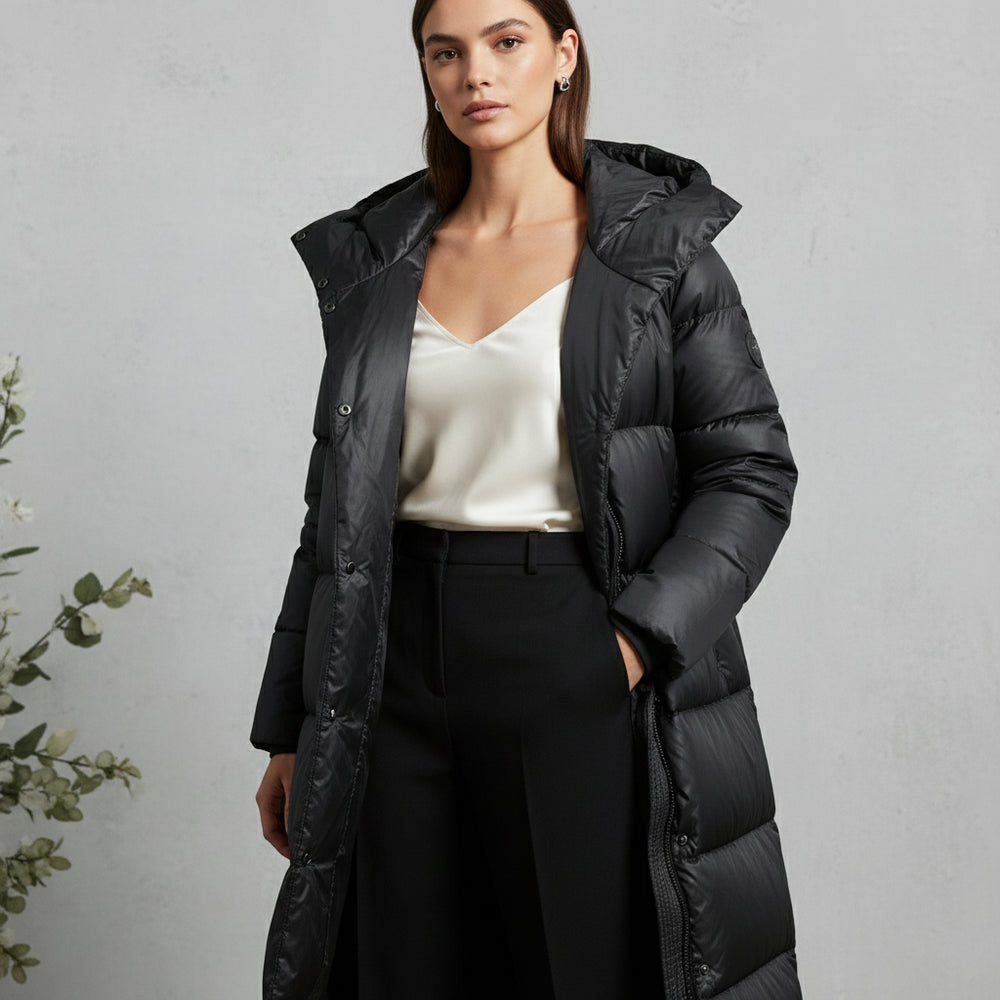 Warme Damen Pufferjacke mit Kapuze | Winter