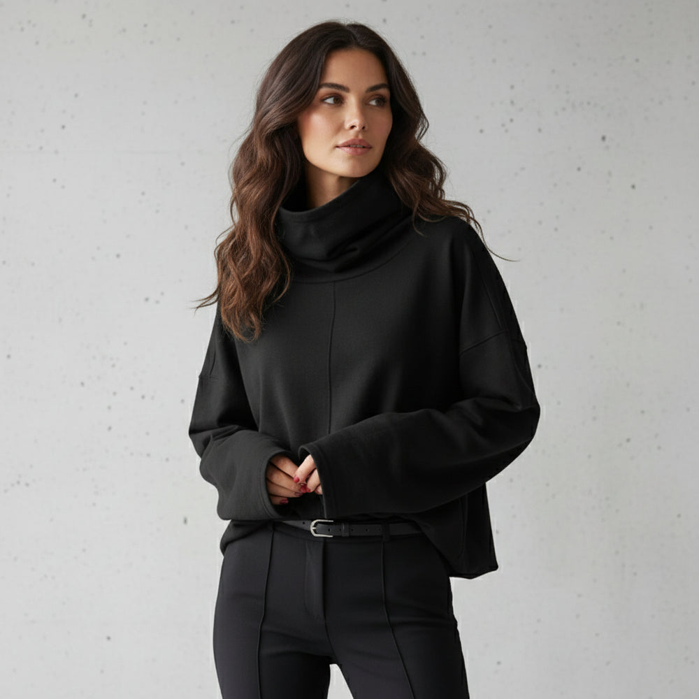 Lässiges Damen Sweatshirt mit Rollkragen | Winter