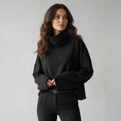 Lässiges Damen Sweatshirt mit Rollkragen | Winter