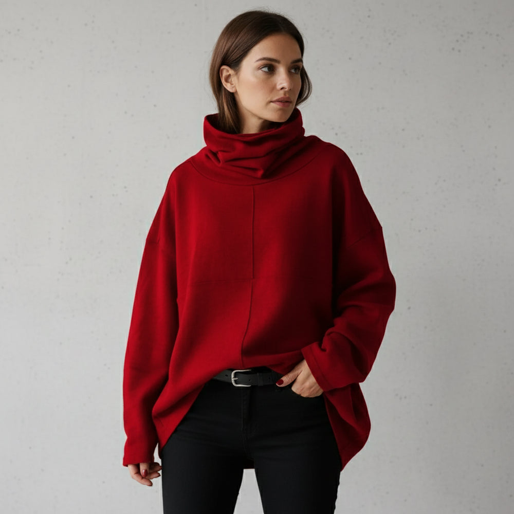 Lässiges Damen Sweatshirt mit Rollkragen | Winter