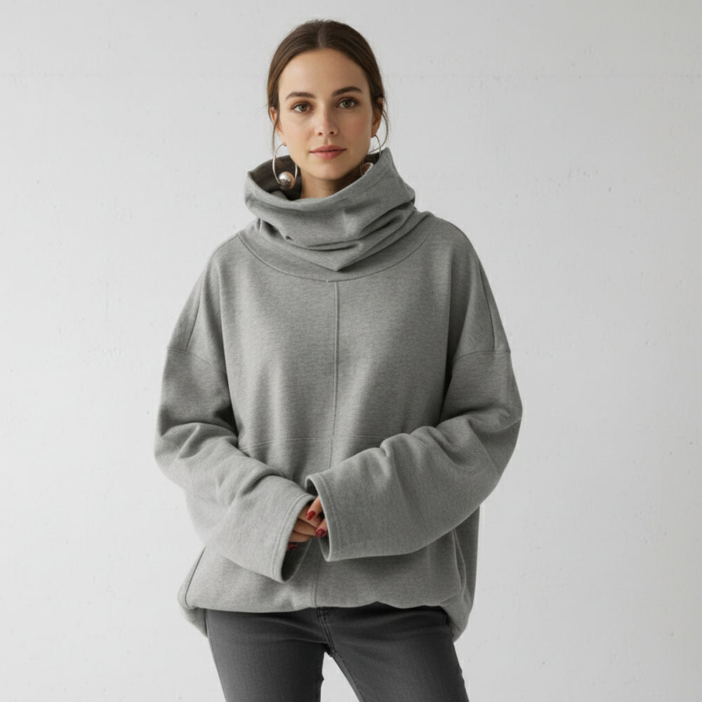 Lässiges Damen Sweatshirt mit Rollkragen | Winter