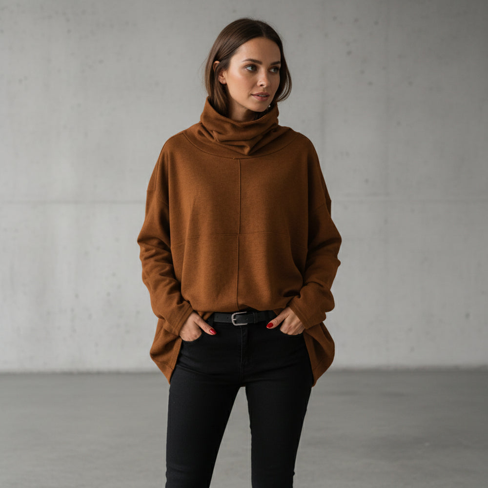 Lässiges Damen Sweatshirt mit Rollkragen | Winter