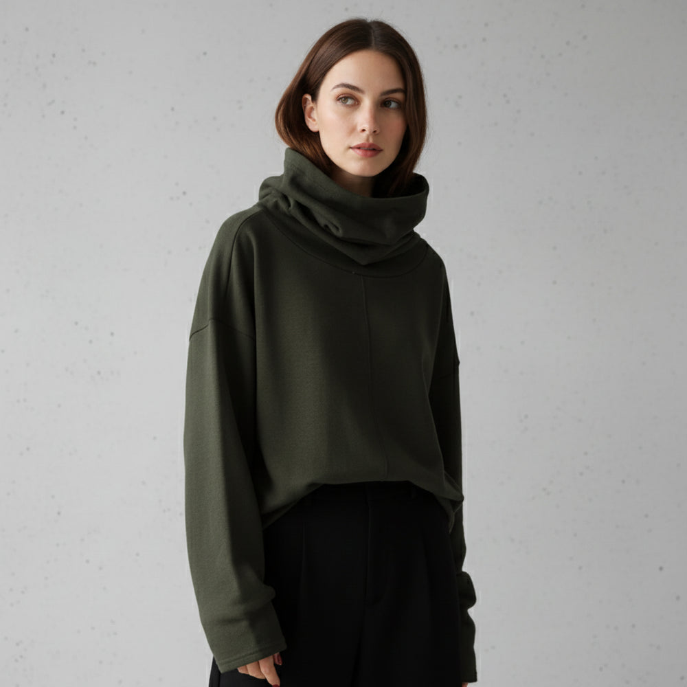 Lässiges Damen Sweatshirt mit Rollkragen | Winter