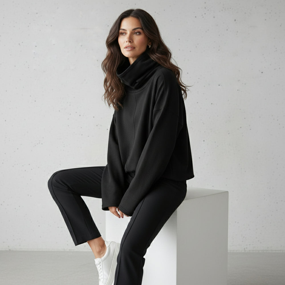 Lässiges Damen Sweatshirt mit Rollkragen | Winter