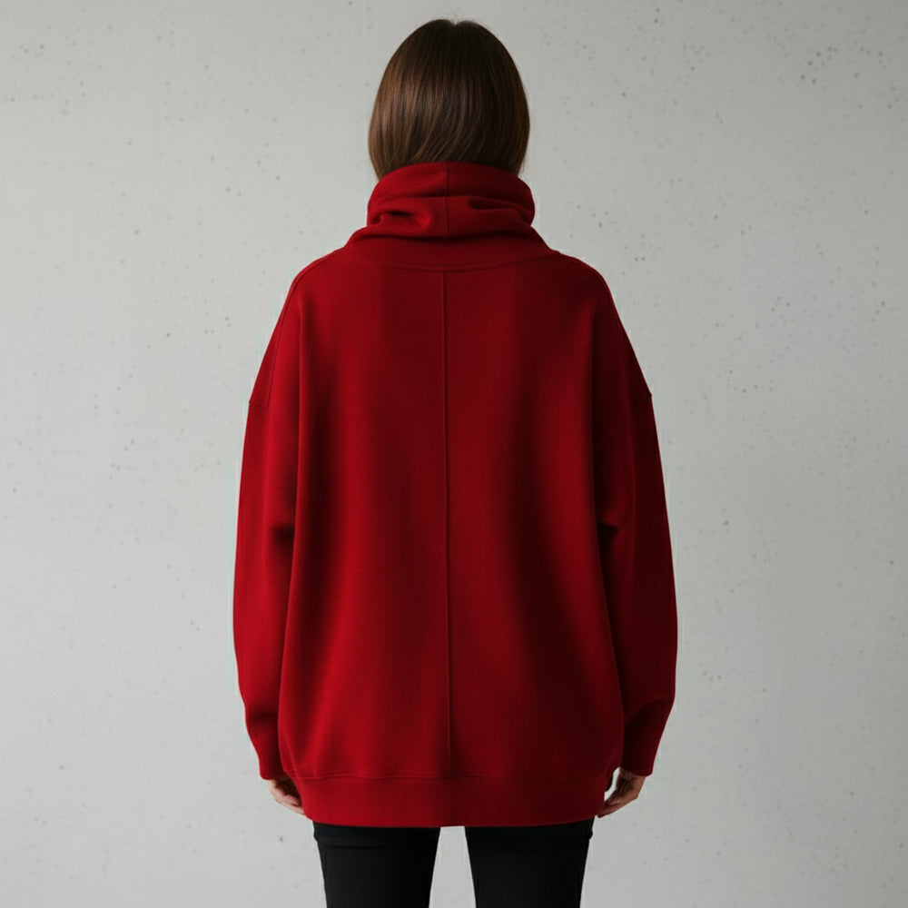 Lässiges Damen Sweatshirt mit Rollkragen | Winter