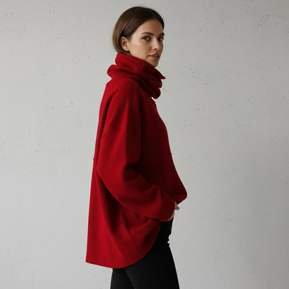 Lässiges Damen Sweatshirt mit Rollkragen | Winter