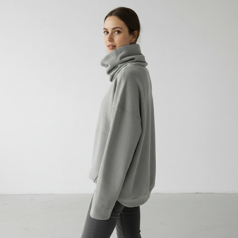 Lässiges Damen Sweatshirt mit Rollkragen | Winter