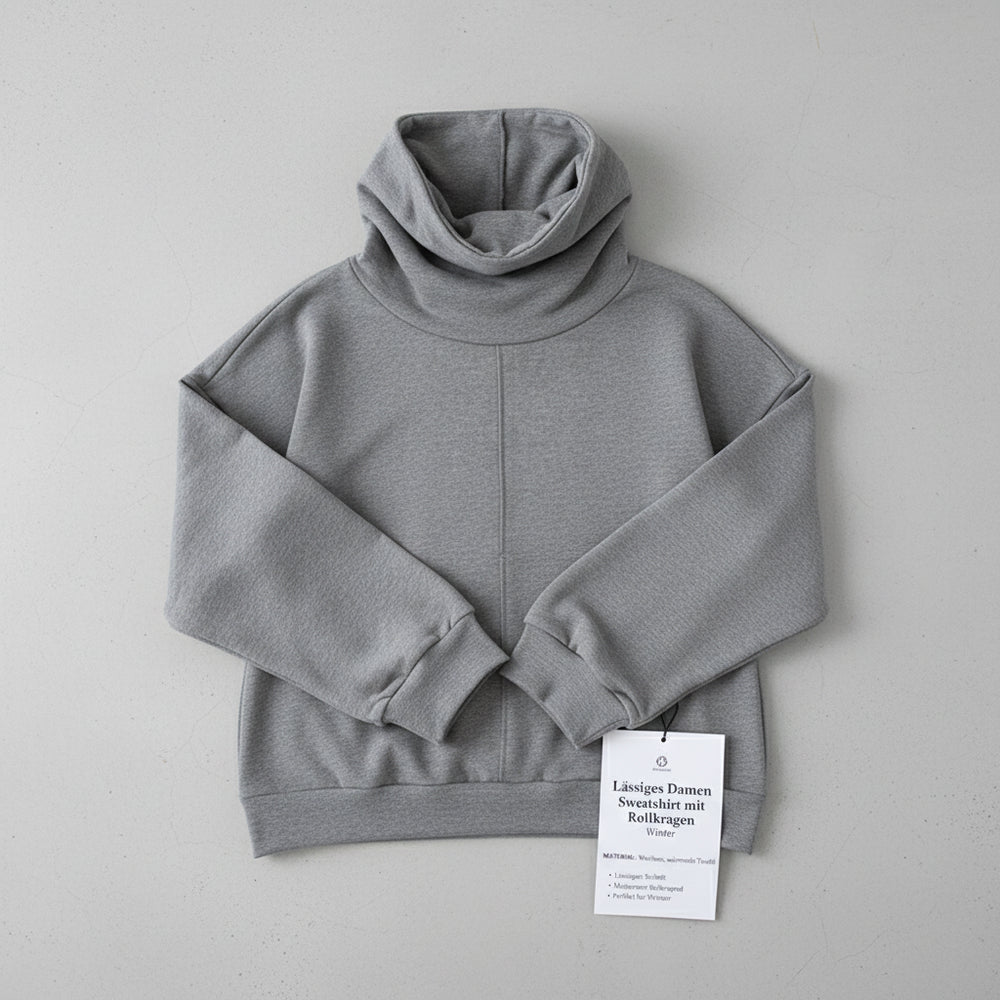 Lässiges Damen Sweatshirt mit Rollkragen | Winter