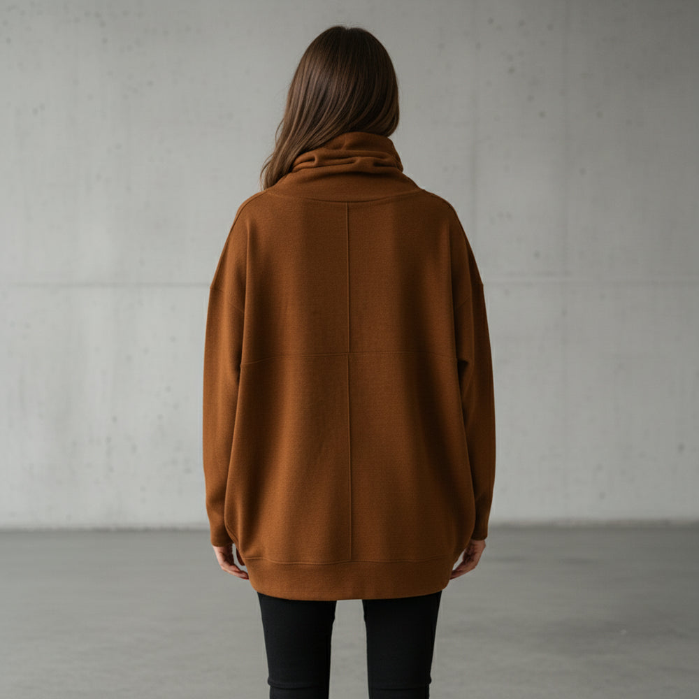 Lässiges Damen Sweatshirt mit Rollkragen | Winter