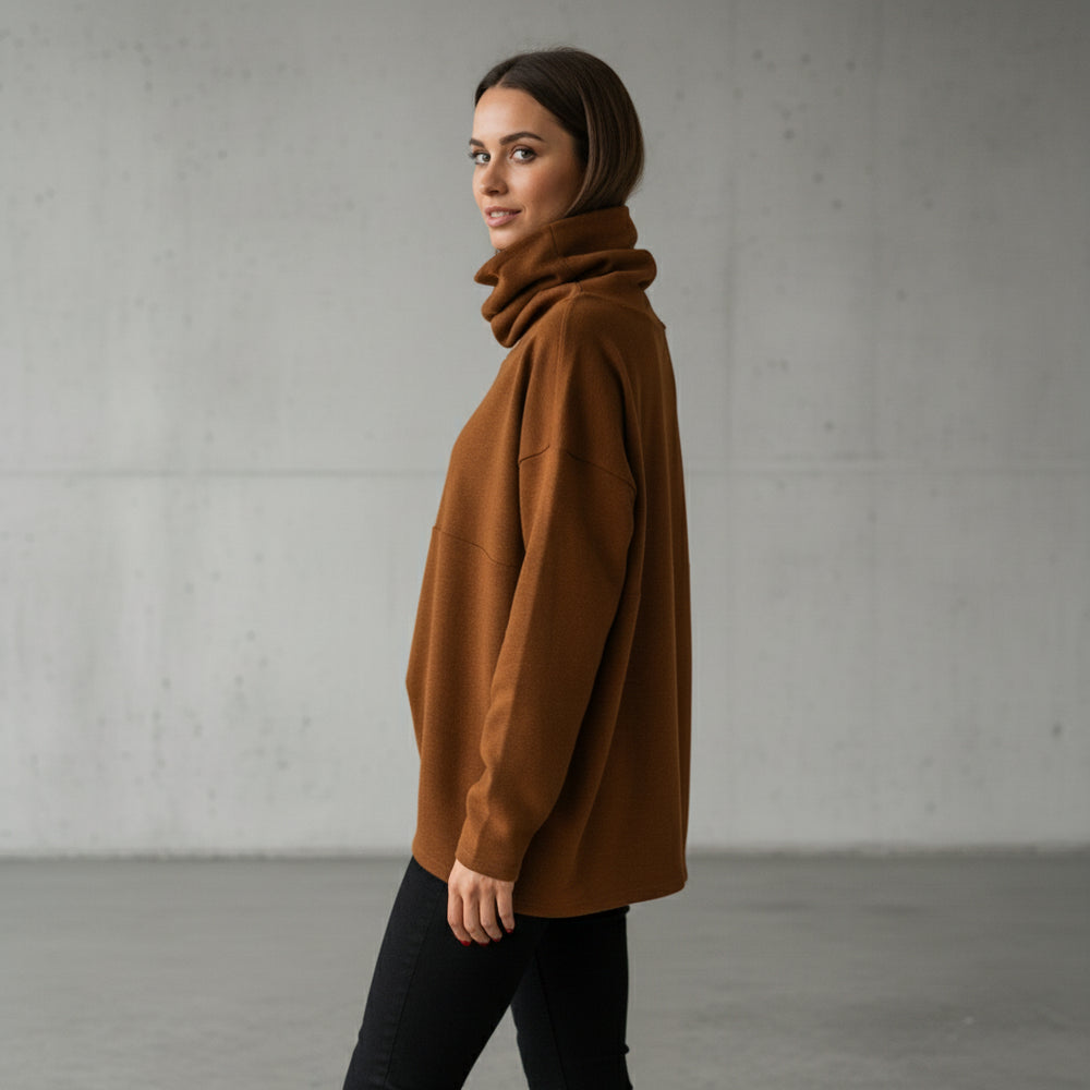 Lässiges Damen Sweatshirt mit Rollkragen | Winter