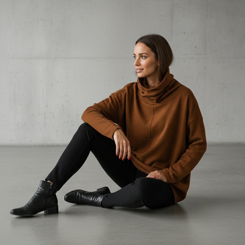 Lässiges Damen Sweatshirt mit Rollkragen | Winter