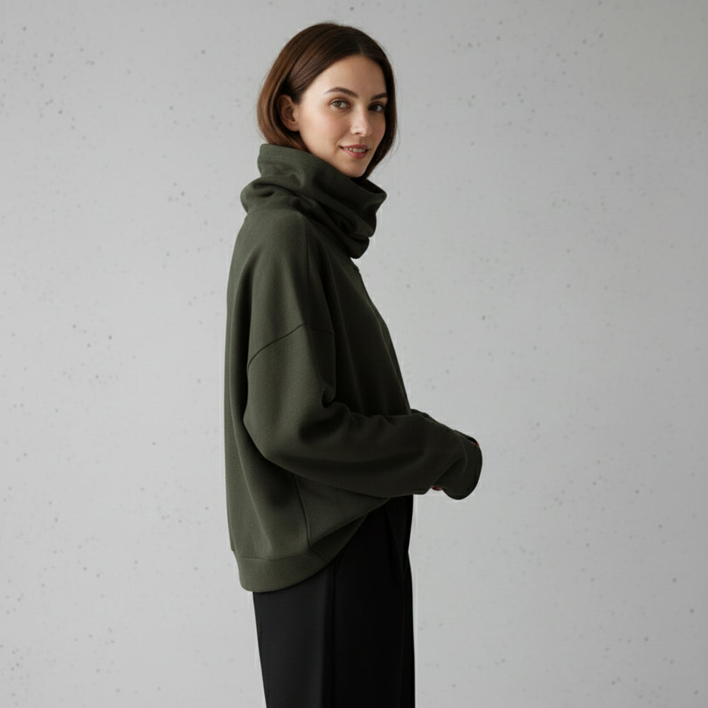 Lässiges Damen Sweatshirt mit Rollkragen | Winter