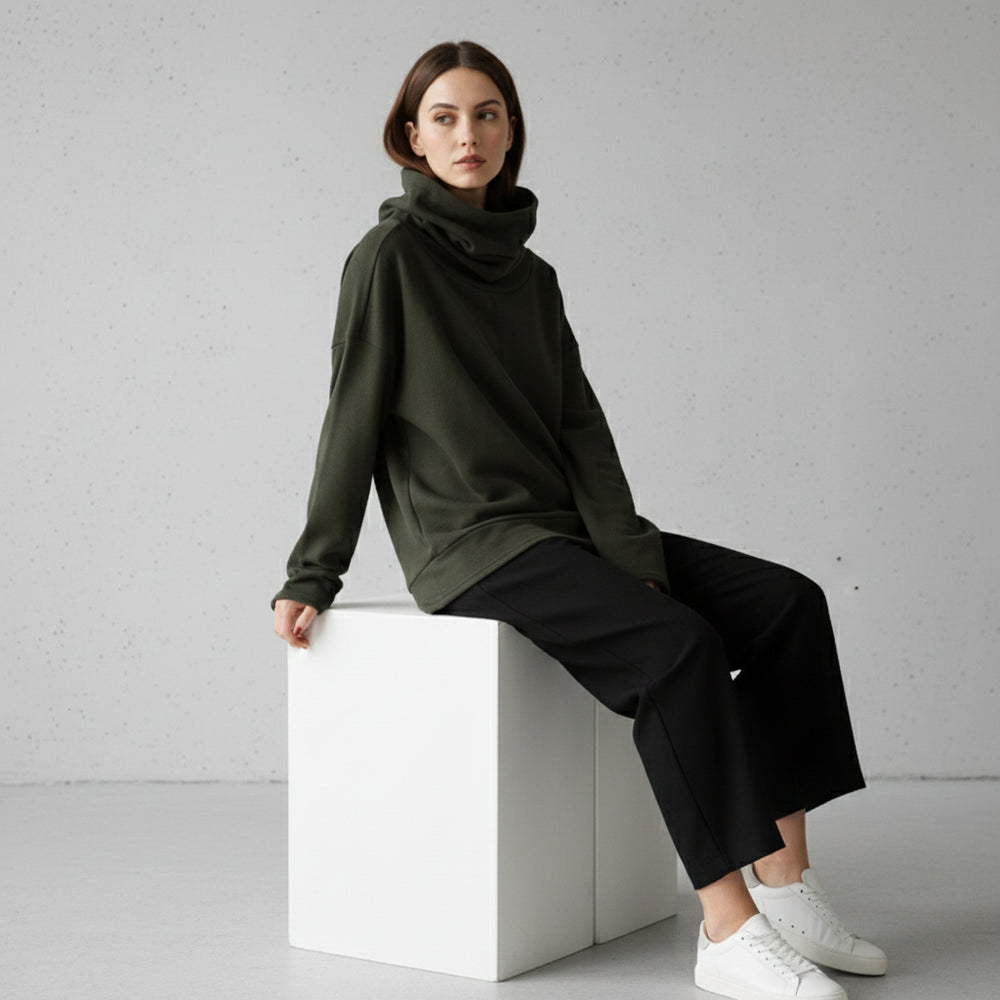 Lässiges Damen Sweatshirt mit Rollkragen | Winter