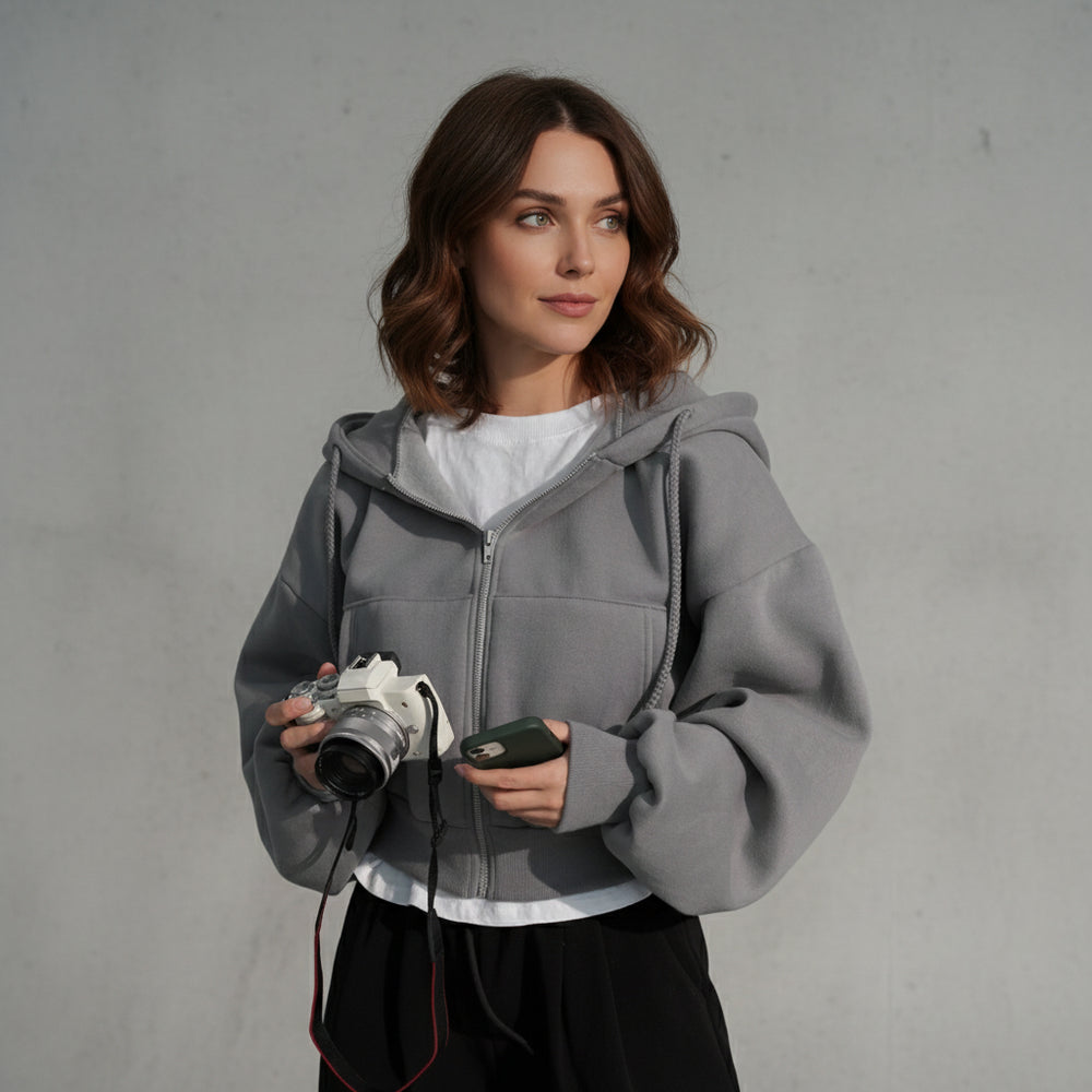 Damen Kapuzenjacke kurz | Retro | Herbst