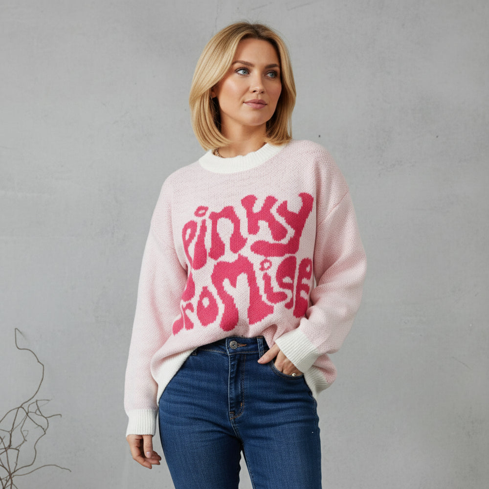 Lockerer Damen Jacquard Strickpullover | Herbst