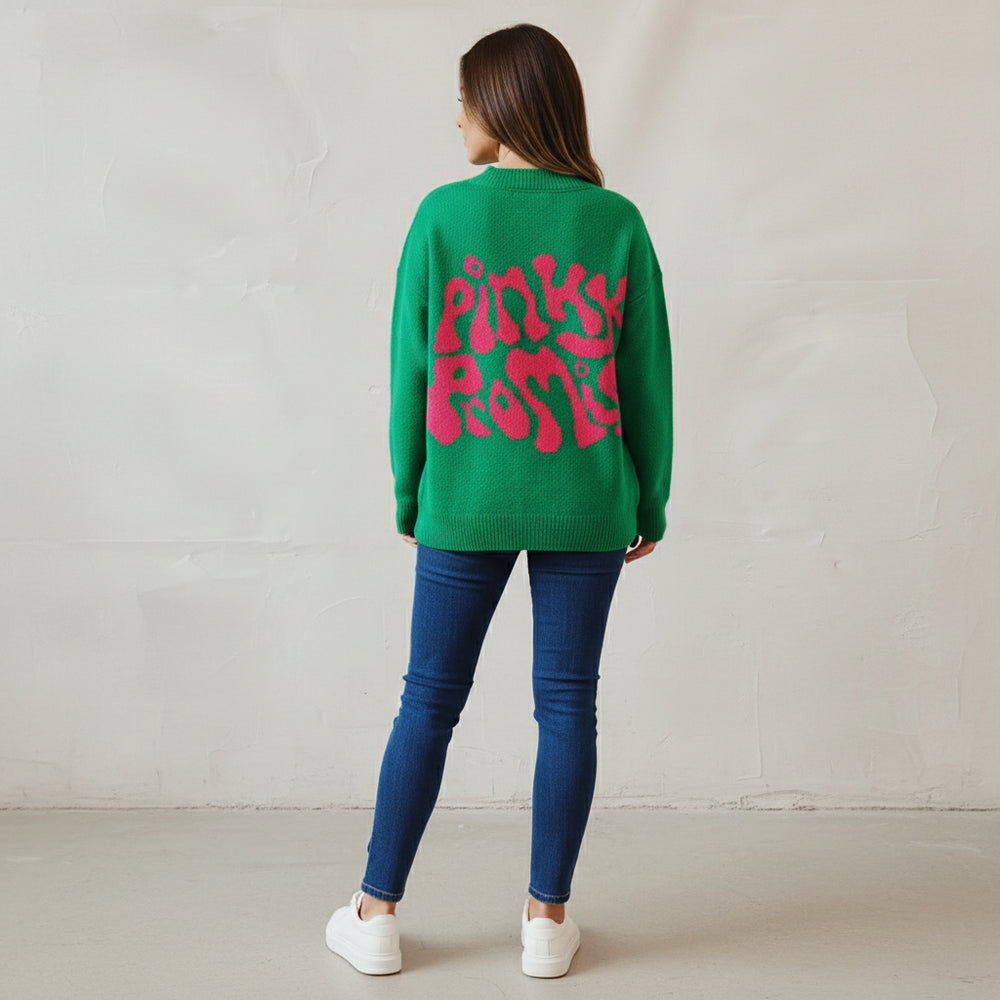 Lockerer Damen Jacquard Strickpullover | Herbst