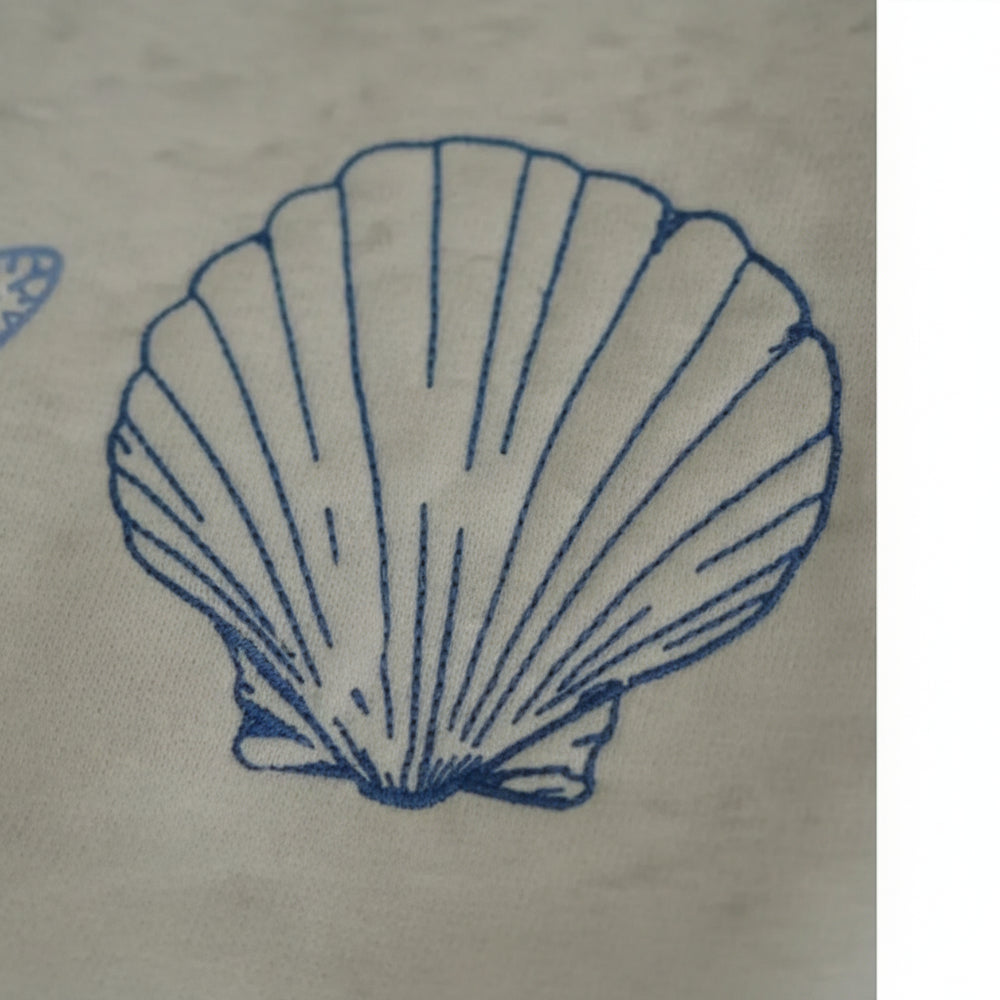 Lockerer Damen Kapuzenpullover | Muschel-Stickerei | Herbst