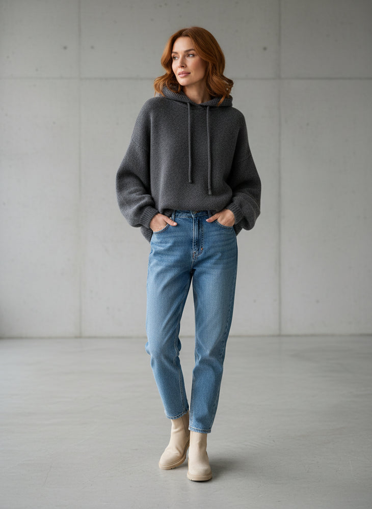 Warmer Damen Strick-Hoodie | Herbst | Lässig