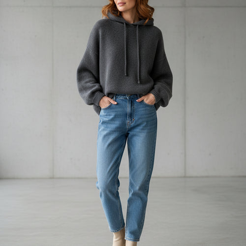 Warmer Damen Strick-Hoodie | Herbst | Lässig