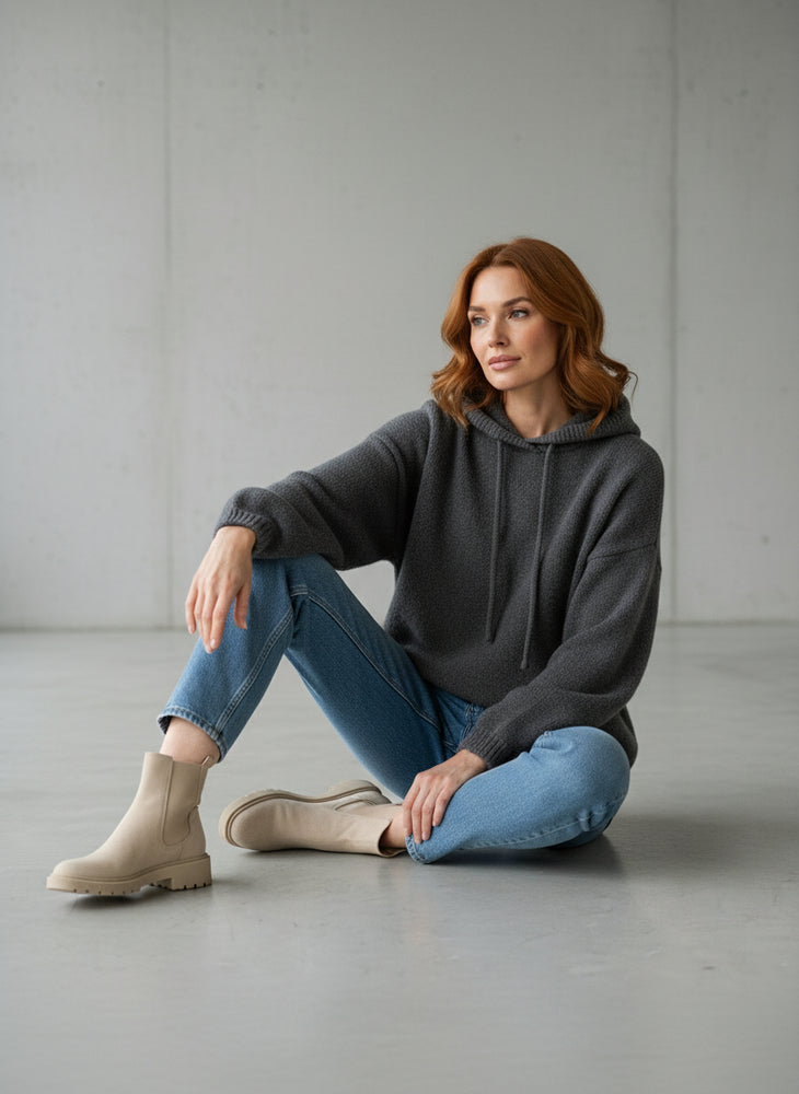 Warmer Damen Strick-Hoodie | Herbst | Lässig