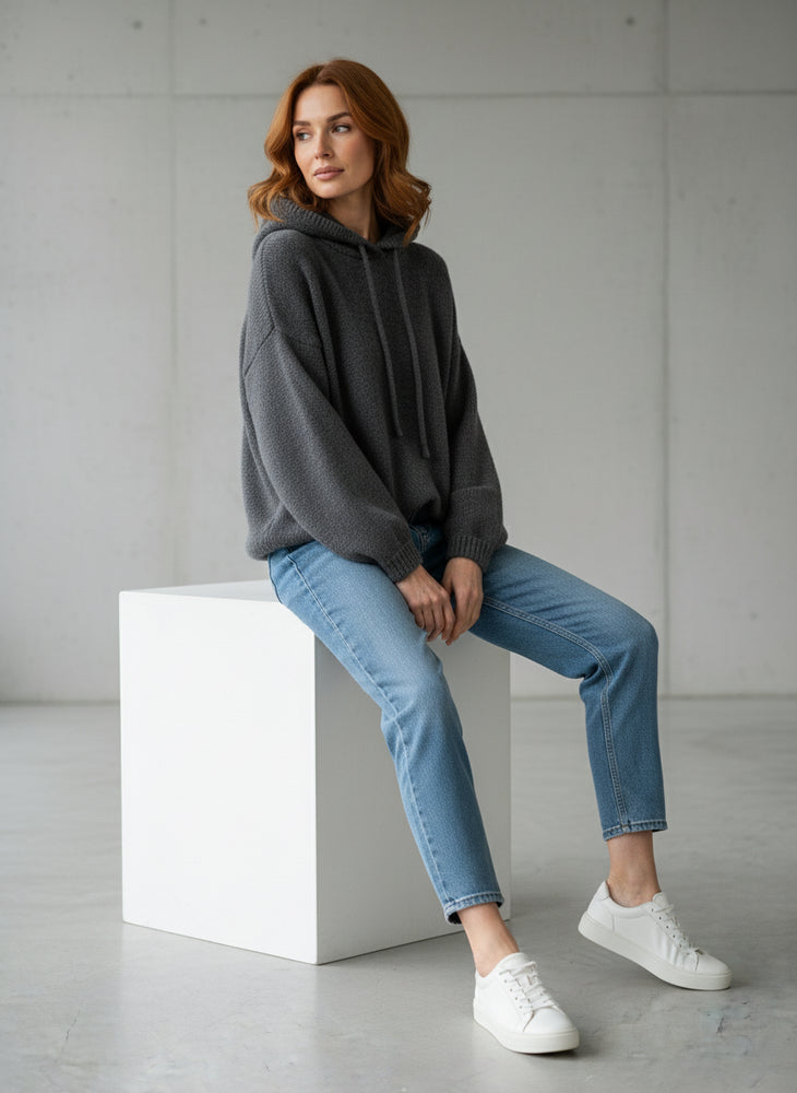 Warmer Damen Strick-Hoodie | Herbst | Lässig