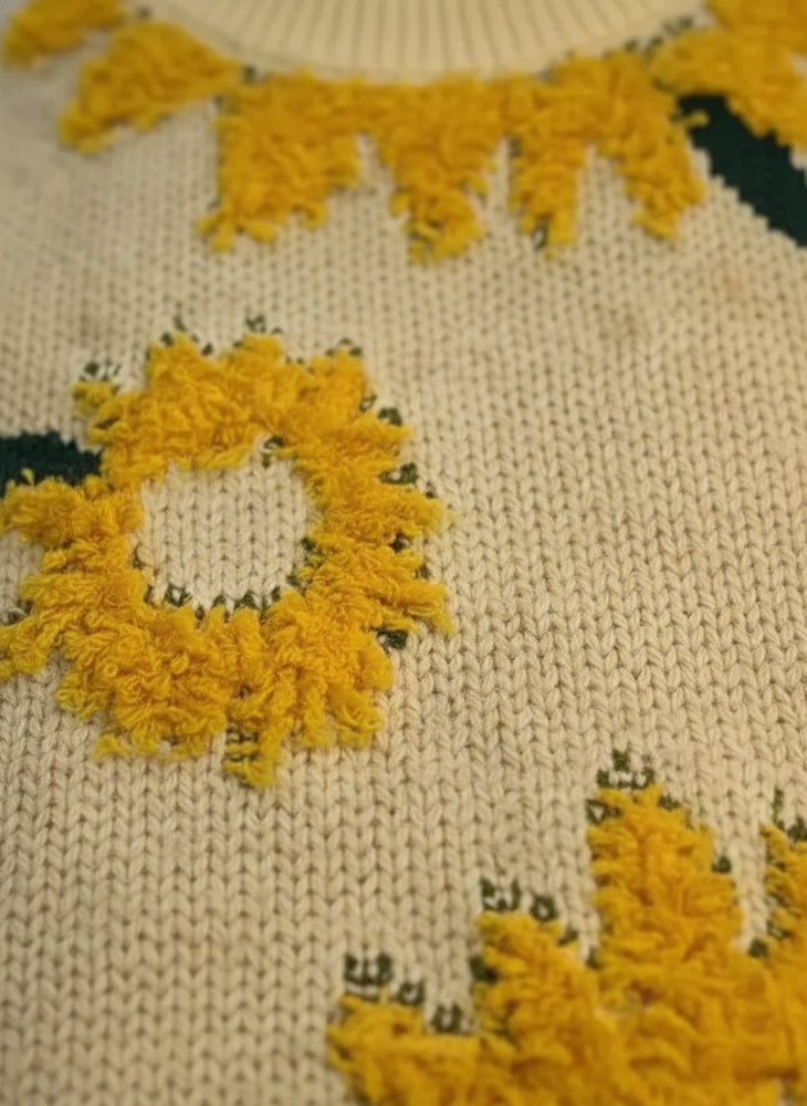 Herren Strickpullover mit Blumenmuster | Herbst