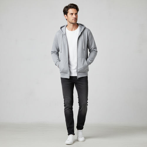 Lässiger Herren Hoodie mit Reißverschluss | Herbst