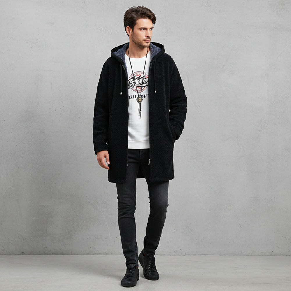 Herren Fleecejacke mit Kapuze | Winter