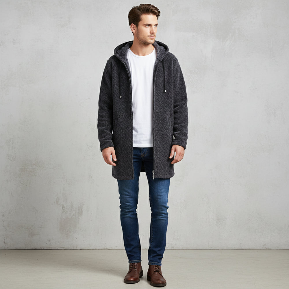 Herren Fleecejacke mit Kapuze | Winter