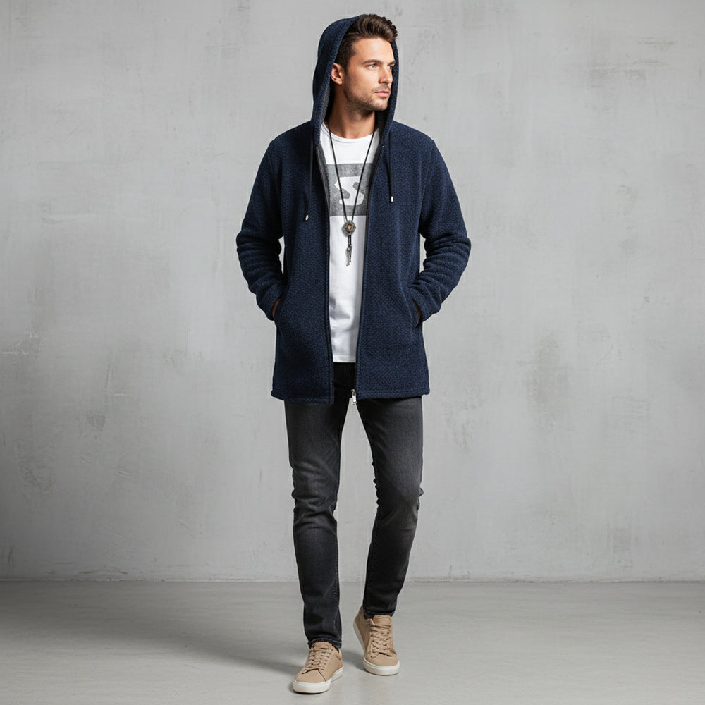 Herren Fleecejacke mit Kapuze | Winter