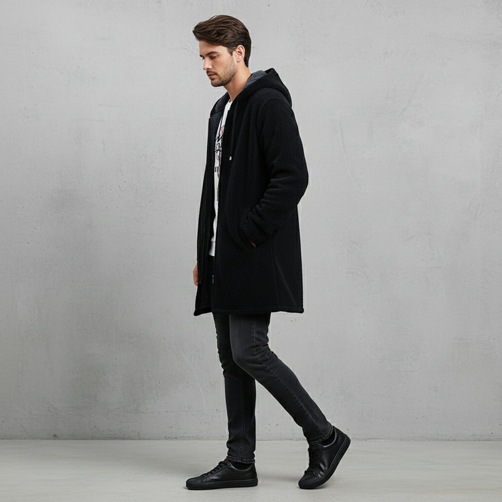 Herren Fleecejacke mit Kapuze | Winter